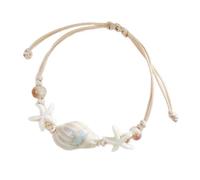 RGYBAO Sea Theme Ceramic Star Fish Conch Braided Bracelet Lightweight Handchain Jewelry For Women Party Daily Wear Accessory