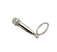RGYBAO Simulation Mic Keychain For Music Enthusiasts Microphone Pendant Keyring Stylish Bag Charm Unique Singers Engraved Keychain