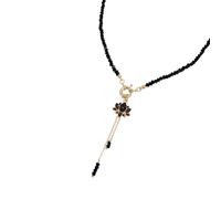 RGYBAO Unique Pattern Triangular Crystal Stone Floral Necklace in Premium Alloy for Fashion Jewelry Accessory and Giving