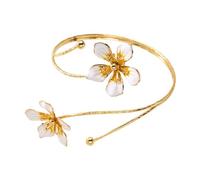 RGYBAO Vintage Floral Adjustable Arm Cuff With Drip Oil Techniques For Fashion And Holiday Accessories