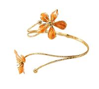 RGYBAO Vintage Floral Adjustable Arm Cuff With Drip Oil Techniques For Fashion And Holiday Accessories