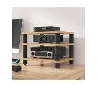 RGZFYH HIFI Stand 2/3/4 Tier AV Media Stand Desktop Open Stereo Component Cabinet Wooden HiFi Rack Audio Tower for DVD Player Game Console TV Box Living room(Natural,40x40x35cm)