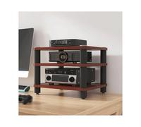 RGZFYH HIFI Stand 2/3/4 Tier AV Media Stand Desktop Open Stereo Component Cabinet Wooden HiFi Rack Audio Tower for DVD Player Game Console TV Box Living room(Brown,50x40x35cm)