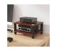 RGZFYH HIFI Stand 2/3/4 Tier AV Media Stand Desktop Open Stereo Component Cabinet Wooden HiFi Rack Audio Tower for DVD Player Game Console TV Box Living room(Brown,50x40x23cm)