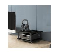 RGZFYH HIFI Stand AV Component Entertainment Stand Desktop Media Audio Tower HiFi Rack Open Stereo Component Cabinet Wooden Game Console Storage Shelf for Home Living room(Nero,2 Tier)