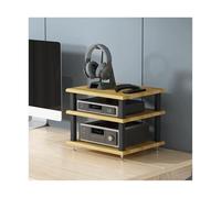 RGZFYH HIFI Stand AV Component Entertainment Stand Desktop Media Audio Tower HiFi Rack Open Stereo Component Cabinet Wooden Game Console Storage Shelf for Home Living room(Natural,3 Tier)