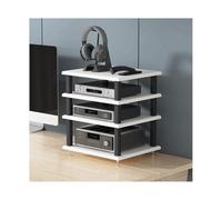 RGZFYH HIFI Stand AV Component Entertainment Stand Desktop Media Audio Tower HiFi Rack Open Stereo Component Cabinet Wooden Game Console Storage Shelf for Home Living room(Wei,4 Tier)