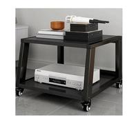 RGZFYH HIFI Stand AV Media Stand with Wheels Trapezoidal Game Console Shelf Rolling Home Stereo System Entertainment Components Cabinet for Record Player Living room(Nero,2 Tier)