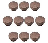 RGZFYH Pulls 10 Pack Wood Round Drawer Knobs, Natural Wooden Kitchen Door Pulls Furniture Cabinet Knob Handles for Wardrobe, Cupboard Tiradores(Walnut Wood,D40mm)