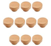 RGZFYH Pulls 10 Pack Wood Round Drawer Knobs, Natural Wooden Kitchen Door Pulls Furniture Cabinet Knob Handles for Wardrobe, Cupboard Tiradores(Beech Wood,D35mm)