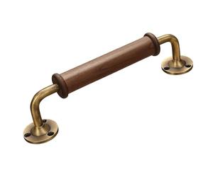RGZFYH Pulls 1PC Brass Door Pull Handle Black Walnut Handrail Towel Bar Furniture for Fence Gate Barn Closet Sliding Sheds Tiradores(Brushed Brass)
