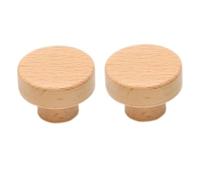 RGZFYH Pulls 2 Pack Natural Wooden Drawer Pulls Classic Antique Cabinet Knob Handles for Furniture, Kitchen, Dresser, Wardrobe, Door, Office Tiradores(Beech Color,D35mm)