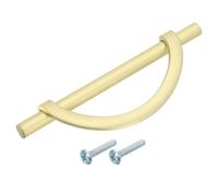 RGZFYH Pulls Half Moon Brushed Cabinet Handle, 1PC Semi-Circular Kitchen Cupboard Drawer Pull Hardware Sliding Door with Screw Tiradores(Gold,5.04 Inch)