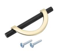 RGZFYH Pulls Half Moon Brushed Cabinet Handle, 1PC Semi-Circular Kitchen Cupboard Drawer Pull Hardware Sliding Door with Screw Tiradores(Nero,5.04 Inch)