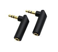 rgzhihuifz 3.5mm Angle Male to Female Audio Adapter, 90 Degree Right Angle Gold-Plated TRS Stereo Jack Plug AUX Connector Compatible with Headset, Tablets, MP3 Players, Speakers(2 Pack)