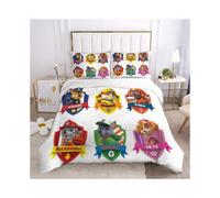 (RH-000013, 260*220cm three-piece set) Three-piece quilt cover printed bedding 3D digital four-piece set Paw Patrol