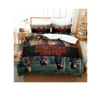 (RH-00003, 264*228cm three-piece set) Stranger Things three-piece 3D digital printed quilt cover and pillowcase set