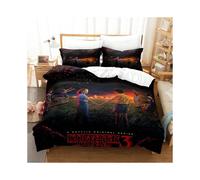 (RH-0001, 264*228cm three-piece set) Stranger Things three-piece 3D digital printed quilt cover and pillowcase set