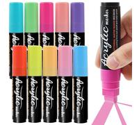 RHAIQBVC 10 Pcs Jumbo Markers, Waterproof 0.59inch Felt Tip Acrylic Paint Graffiti Markers for Rock Painting Poster Outdoor Signs(pastel color)