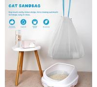 RHAIQBVC 60 Count Cat Litter Box Liners 3.15Mil Extra Thick Cat Litter Bags Large Drawstring Cat Litter Bags Tear Resistant Cat Litter Liners Pet Garbage Bags for Litter Box