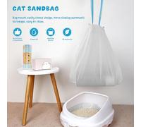 RHAIQBVC 60 Count Cat Litter Box Liners 3.15Mil Extra Thick Cat Litter Bags Large Drawstring Cat Litter Bags Tear Resistant Cat Litter Liners Pet Garbage Bags for Litter Box