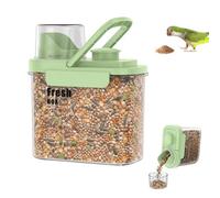 RHAIQBVC Bird Seed Storage Container Transparent Pet Food Storage with Airtight Lid Hidden Handle, Portable Pet Foods Dispenser with Pour Spout for Dry Food & Dry Feed(1.6L)