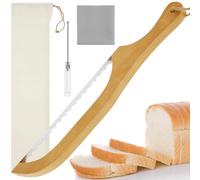 RHAIQBVC Bread Bow Knife with Ergonomic Wooden Handle Bread Bow Cutter with Stainless Steel Blades Serrated Bagel Cutter Sourdough Bread Slicer Practical Sourdough Bread Slicer for Home Baking (F)