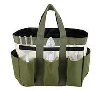 RHAIQBVC Heavy Duty Garden Tool Bag, Waterproof 600D Oxford Gardening Tote Organizer with 8 Pockets & Elastic Straps, Large Capacity Foldable Tool Caddy, Practical Gardening Gifts for Men Women