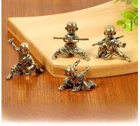 RHAIQBVC Little Monk Statue Shaolin Monk Figurines Brass Mini Monks Figurines Small Decorations for Garden Car Office Tabletop Shelf Home Decor(4PCS)