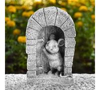 RHAIQBVC Mouse Garden Ornament 15x9.5 cm Resin Mouse Yard Statues Weatherproof Mouse Sculpture Creative Mouse Garden Decor Cute Mouse Garden Crafts for Yard Lawn Patio Outdoors Decor