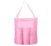 RHAIQBVC Portable Mesh Shower Bag 30.5×27×10.3cm Large Capacity Stylish Mesh Shower Caddy Quick Drying Travel Toiletry Bag for Swimmer Traveler Campera College Room Essentials(pink)