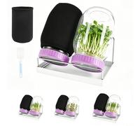 RHAIQBVC Seed Sprouting Jar Kit, 2Pcs 940ml Wide Mouth Mason Jar with Stainless Steel Mesh Lid Sprout Growing Kit Seed Sprouter Set for Growing Broccoli Bean Alfalfa