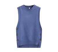 RHANY Sleeveless Knitted Waistcoat Women,Buttons On Both Sides Pullovers Sleeveless Jumper Autumn Winter Pullover Tank Top Women'S Wool Feel Knitted Sweater Vest Overlay Underwear Outerwear,L
