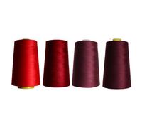 Rhapsew Overlocking Thread Cones - 4 x 5000m | Assorted Sets | Polyester Overlocker Thread for Serger & Sewing Machines | Tailoring, Dressmaking & Repairs (Reds)