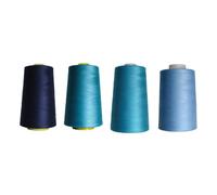 Rhapsew Overlocking Thread Cones - 4 x 5000m | Assorted Sets | Polyester Overlocker Thread for Serger & Sewing Machines | Tailoring, Dressmaking & Repairs (Blues)
