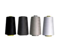 Rhapsew Overlocking Thread Cones - 4 x 5000m | Assorted Sets | Polyester Overlocker Thread for Serger & Sewing Machines | Tailoring, Dressmaking & Repairs (Black, White, Greys)