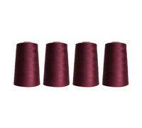 Rhapsew Overlocking Thread Cones - 4 x 5000m | Strong Polyester Thread for Overlock & Sewing Machines | Multicolour, Red, Blue, White, Black | Tailoring & Dressmaking (A181)