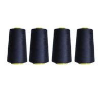 Rhapsew Overlocking Thread Cones - 4 x 5000m | Strong Polyester Thread for Overlock & Sewing Machines | Multicolour, Red, Blue, White, Black | Tailoring & Dressmaking (A48)