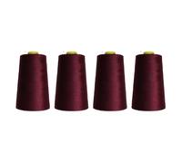 Rhapsew Overlocking Thread Cones - 4 x 5000m | Strong Polyester Thread for Overlock & Sewing Machines | Multicolour, Red, Blue, White, Black | Tailoring & Dressmaking (A86)