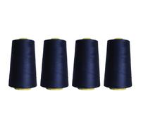 Rhapsew Overlocking Thread Cones - 4 x 5000m | Strong Polyester Thread for Overlock & Sewing Machines | Multicolour, Red, Blue, White, Black | Tailoring & Dressmaking (A20)