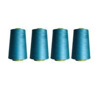 Rhapsew Overlocking Thread Cones - 4 x 5000m | Strong Polyester Thread for Overlock & Sewing Machines | Multicolour, Red, Blue, White, Black | Tailoring & Dressmaking (A18)