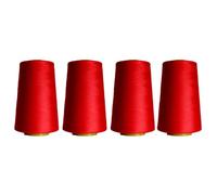 Rhapsew Overlocking Thread Cones - 4 x 5000m | Strong Polyester Thread for Overlock & Sewing Machines | Multicolour, Red, Blue, White, Black | Tailoring & Dressmaking (A183)