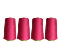 Rhapsew Overlocking Thread Cones - 4 x 5000m | Strong Polyester Thread for Overlock & Sewing Machines | Multicolour, Red, Blue, White, Black | Tailoring & Dressmaking (A8)