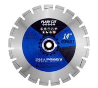 RHAPSODY 14Inch Asphalt Laser Welded Diamond Blade, Wet/Dry Cutting Asphalt Green Concrete Diamond Saw Blade, Segmented Rim with Wedge Segments,1''-20mm Arbor