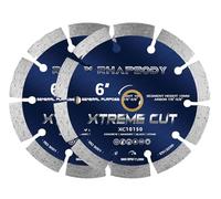 RHAPSODY 6 Inch Diamond Saw Blade 2Pcs, Segmented General Purpose Blade Dry/Wet Cutting Concrete, Masonry, Brick, Block,7/8"-5/8” Arbor