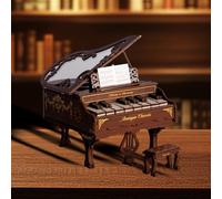 Rhapsody DIY Piano 3D Wooden Puzzle Music Box Kit, Working Keys Interactive 3D Puzzle for Adults, Vintage Design Model Kit for Adults and Home Decor