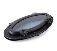 Rhawuy Marine Boat Porthole Portal | Age - Defying & Sunlight Protective Oval Portlight | 410x220mm Watertight Design for Yacht/RV/Cabin | ABS Frame with Tempered Glass