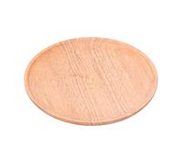 Rhawuy Rubber Wood Serving Tray | 10 Inch Round Plate for Snacks, Fruit, Coffee & Tea | Raised Rim Helps Minimize Spills, Smooth Splinter - Minimized Top | Food Suitable & Environmentally (24cm)