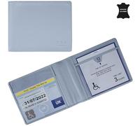 RHB Genuine Leather Disabled Blue Badge Holder with Timer Wallet - Secured Disability Parking Permit Cover with Hologram Protection (Timer not Included) (Baby Blue)