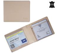 RHB Genuine Leather Disabled Blue Badge Holder with Timer Wallet - Secured Disability Parking Permit Cover with Hologram Protection (Timer not Included) (Nude Pebble Grain)